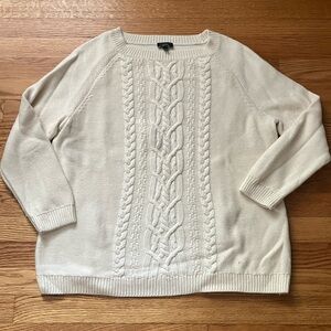Talbots Woman Petites Size 1X (Large Regular?) Cable Sweater